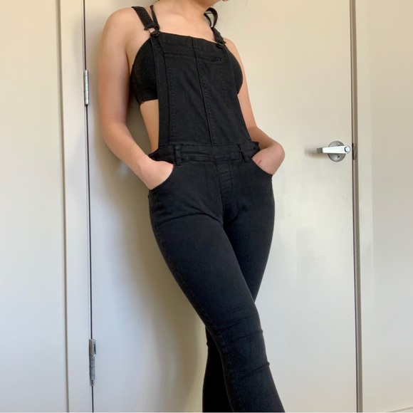PacSun Leland Black Overalls Size 24 - Picture 3 of 4